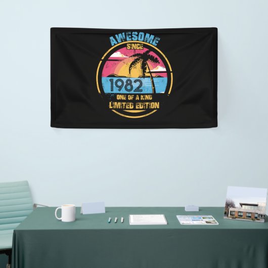 Banderoles 40 ans Awesome depuis 1982 40e anniversaire (Salon professionnel)