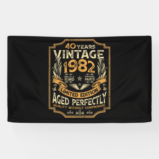 Banderoles 40 ans Vintage 1982 40e anniversaire (Horizontal)