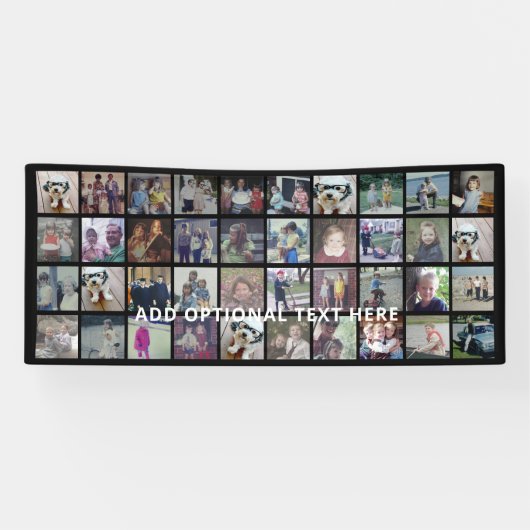 Banderoles 40 Collage de photos - 4 lignes 10 colonnes - Text (Horizontal)