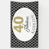 Banderoles 40 et fabuleuse coutume 40e anniversaire (Vertical)