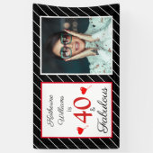 Banderoles 40 et fabuleux 40e anniversaire Photo noir blanc 3 (Vertical)