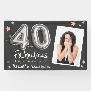 Banderoles 40 et fabuleux Foil Balloon Stars Photo Anniversai