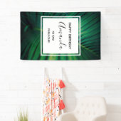 Banderoles 40 et Fabuleux Green Tropical Leaf Anniversaire (En situation)