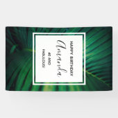 Banderoles 40 et Fabuleux Green Tropical Leaf Anniversaire (Horizontal)