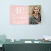 Banderoles 40 et fabuleux moderne rose 40e anniversaire Photo (Salon professionnel)