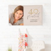 Banderoles 40 & Flawless Rose and Gold 40th Birthday Photo (En situation)