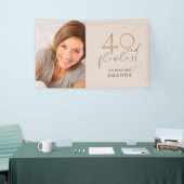 Banderoles 40 & Flawless Rose and Gold 40th Birthday Photo (Salon professionnel)