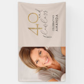 Banderoles 40 & Flawless Rose and Gold 40th Birthday Photo (Vertical)