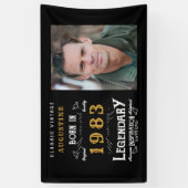 Banderoles 40e anniversaire 1983 Légendaire Noir et Or (Vertical)