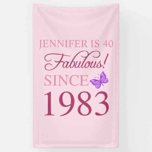 Banderoles 40e anniversaire 1983 pour les femmes (Vertical)