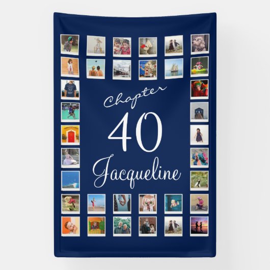 Banderoles 40e anniversaire bleu (Verticale)