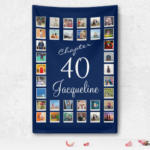 Banderoles 40e anniversaire bleu