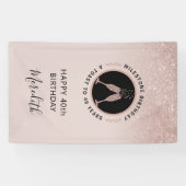 Banderoles 40e anniversaire Champagne Toast Parties scintilla (Horizontal)