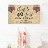 Banderoles 40e anniversaire Cheers to 40 ans vignoble Anniver (En situation)