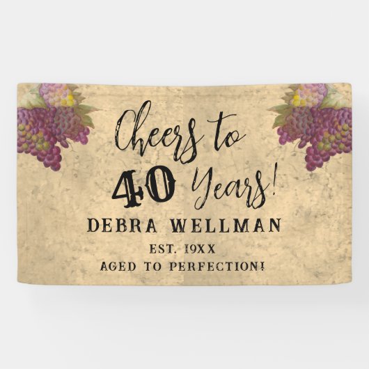Banderoles 40e anniversaire Cheers to 40 ans vignoble Anniver (Horizontal)