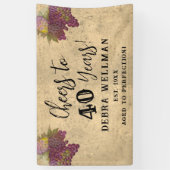 Banderoles 40e anniversaire Cheers to 40 ans vignoble Anniver (Vertical)