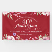Banderoles 40e anniversaire du Mariage Ruby Roses Bienvenue (Horizontal)