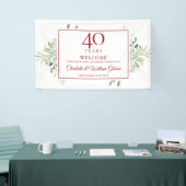 Banderoles 40e anniversaire du Mariage Ruby Verdure Bienvenue (Salon professionnel)