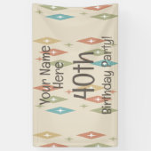 Banderoles 40e anniversaire du Moyen-siècle rétro (Vertical)