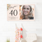 Banderoles 40e anniversaire Floral Pink Photo (En situation)
