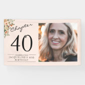 Banderoles 40e anniversaire Floral Pink Photo (Horizontal)