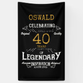 Banderoles 40e anniversaire Légendaire Black Gold Retro (Vertical)