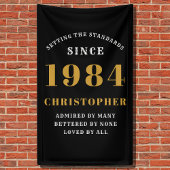 Banderoles 40e Anniversaire Né 1986 Ajouter un nom Noir Or