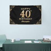 Banderoles 40e anniversaire Parties scintillant noir et or ca (Salon professionnel)