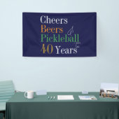 Banderoles 40e anniversaire Pickleball Cheers Beers Blue Part (Salon professionnel)