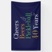 Banderoles 40e anniversaire Pickleball Cheers Beers Blue Part (Vertical)