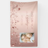 Banderoles 40e anniversaire rose or blush étoiles photo (Vertical)