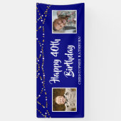 Banderoles 40e anniversaire String Lights Nom Royal Blue (Vertical)