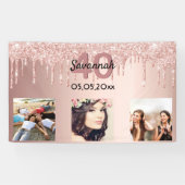 Banderoles 40e anniversaire sur mesure photo rose or rose par (Horizontal)