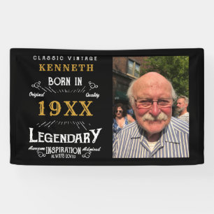 Banderoles 40e anniversaire Vintage Black Gold Nom de l'ajout