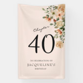Banderoles 40e anniversaire Vintage Floral (Verticale)