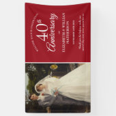 Banderoles 40e anniversaire Votre photo Mariage Ruby Bienvenu (Vertical)