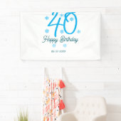 Banderoles 40th birthday add name date year blue template (En situation)