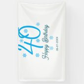 Banderoles 40th birthday add name date year blue template (Vertical)
