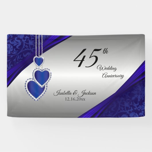 Banderoles 45e / 65e Sapphire Conception de l'anniversaire d' (Horizontal)