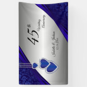 Banderoles 45e / 65e Sapphire Conception de l'anniversaire d' (Vertical)
