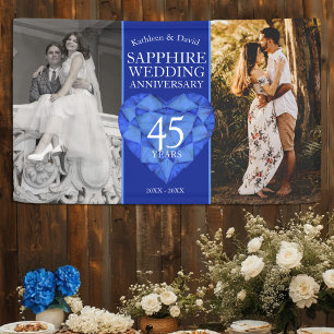 Banderoles 45e anniversaire du mariage saphir maintenant phot