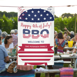 Banderoles 4 juillet barbecue feux d'artifice