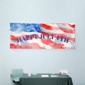 Banderoles 4 juillet Bleu Rouge Blanc (Salon professionnel)