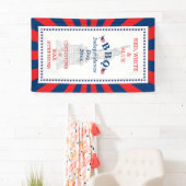 Banderoles 4 juillet de barbecue rouge, blanc et bleu (En situation)