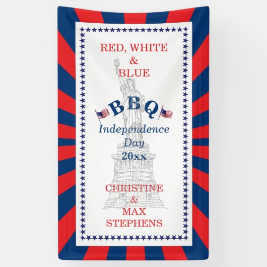 Banderoles 4 juillet de barbecue rouge, blanc et bleu (Vertical)