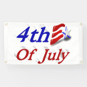 Banderoles 4 juillet Étoiles et bandes (Horizontal)