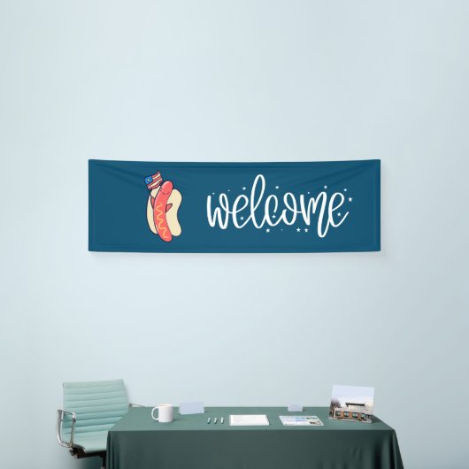 Banderoles 4 juillet fête de l'Indépendance Chien chaud améri (Salon professionnel)