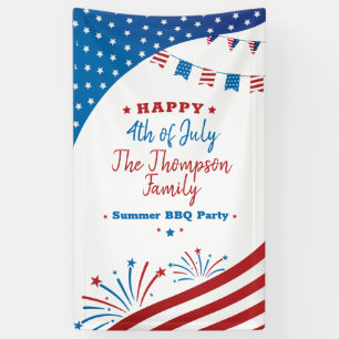 Banderoles 4 juillet fête d'été Rouge Bleu Blanc