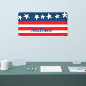 Banderoles 4 juillet jour de l'indépendance ajouter nom texte (Salon professionnel)