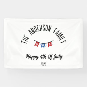Banderoles 4 juillet Jour de l'Indépendance Nom personnalisé